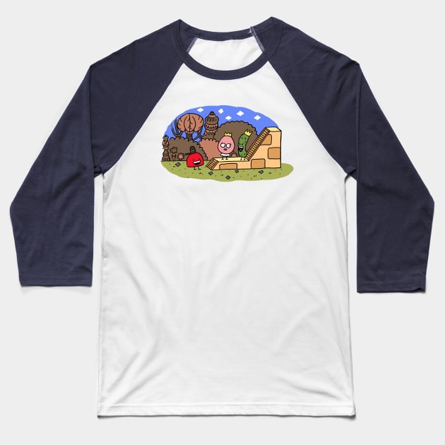 Evil King Pickle: Damsel in Distress Baseball T-Shirt by HappyLand